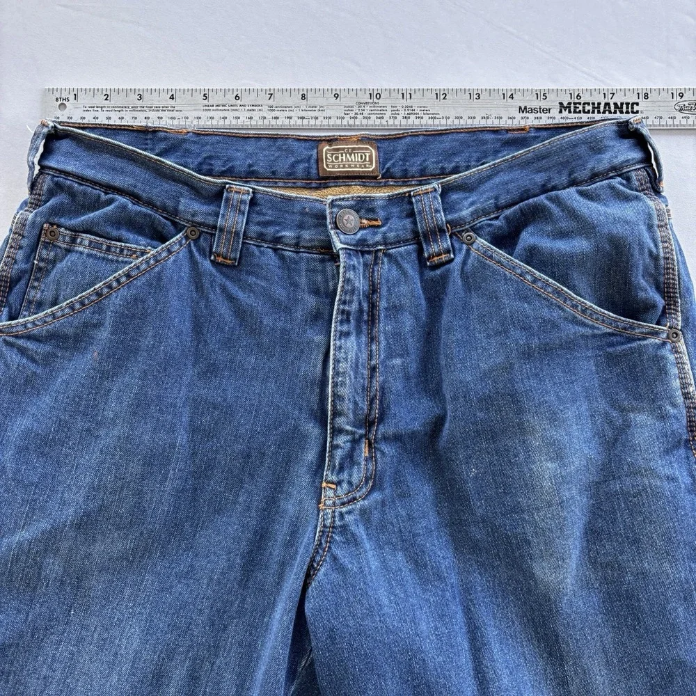C.E. Schmidt Workwear Fleece Lined Denim Jeans‎ Mens 36x30 Insulated